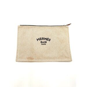Hermès Bain Paris Beige Zip Pouch